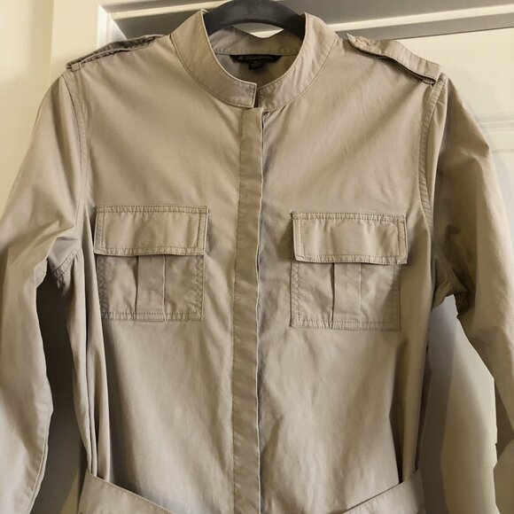 Brooks Brothers Shirtdress Button Front Belt Size 10 Safari Cargo Trench Utility - Picture 3 of 16